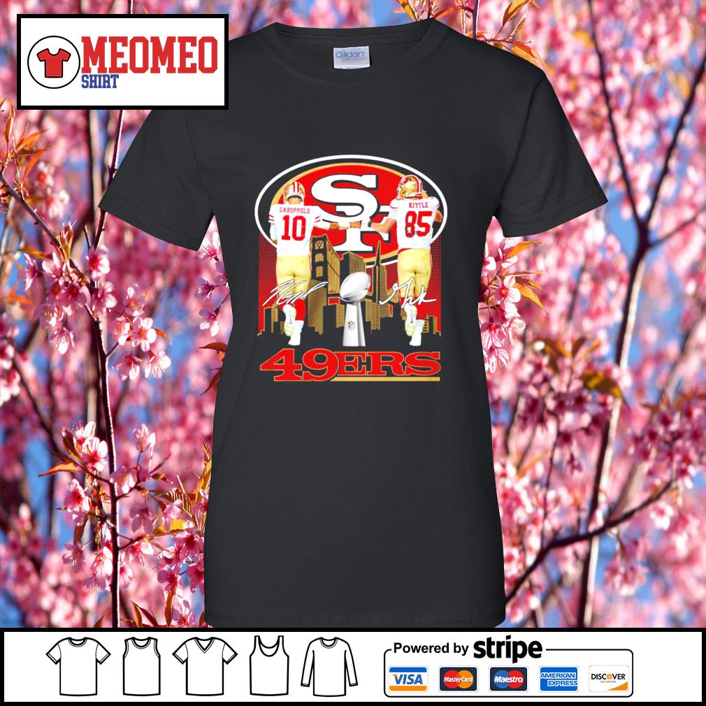 San Francisco 49ers T-shirt Jimmy Garoppolo And George Kittle Signatures Long  Sleeve, Ladies Tee