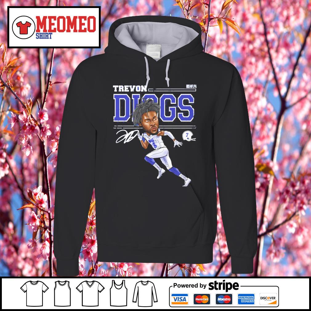 Trevon Diggs Cartoon Dallas Football signature shirt, hoodie