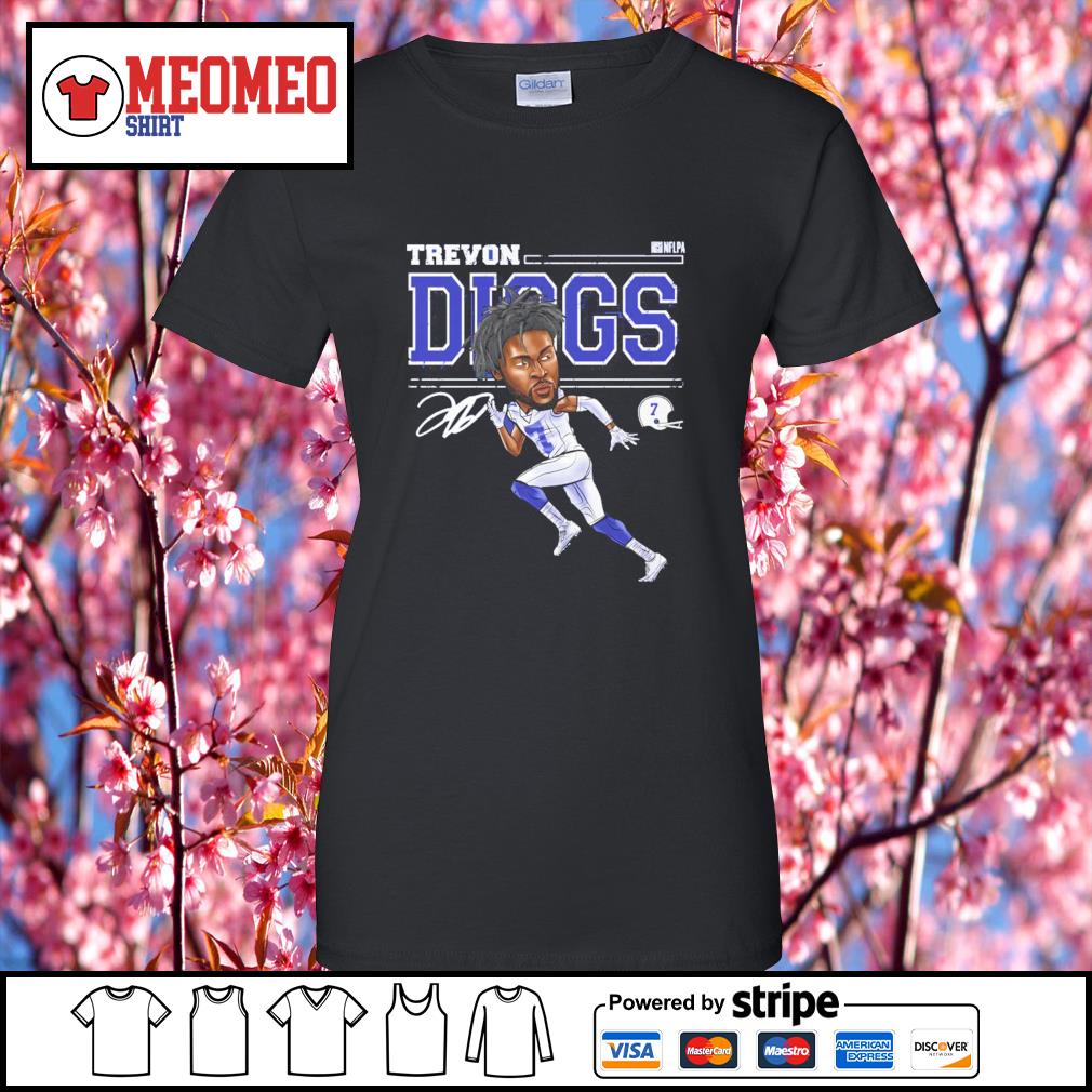 Trevon Diggs Cartoon Dallas Football signature shirt, hoodie