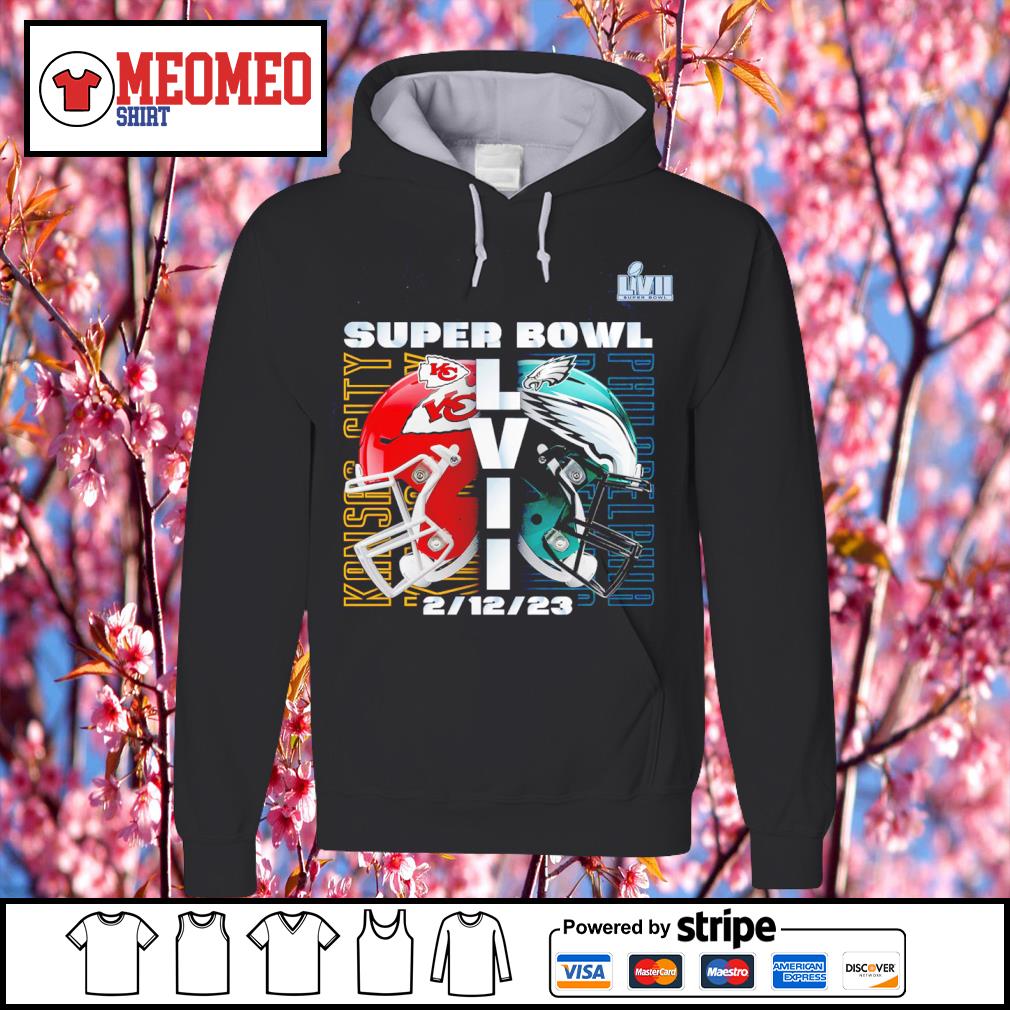 Kansas city Chiefs vs philadelphia eagles super bowl lvii matchup helmet  decals 2023 shirt, hoodie, sweater, long sleeve and tank top