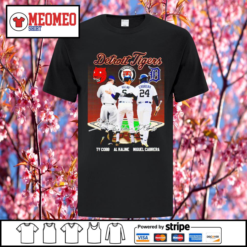 Detroit Tigers Ty Cobb Al Kaline and Miguel Cabrera signatures shirt,  hoodie, sweater, long sleeve and tank top