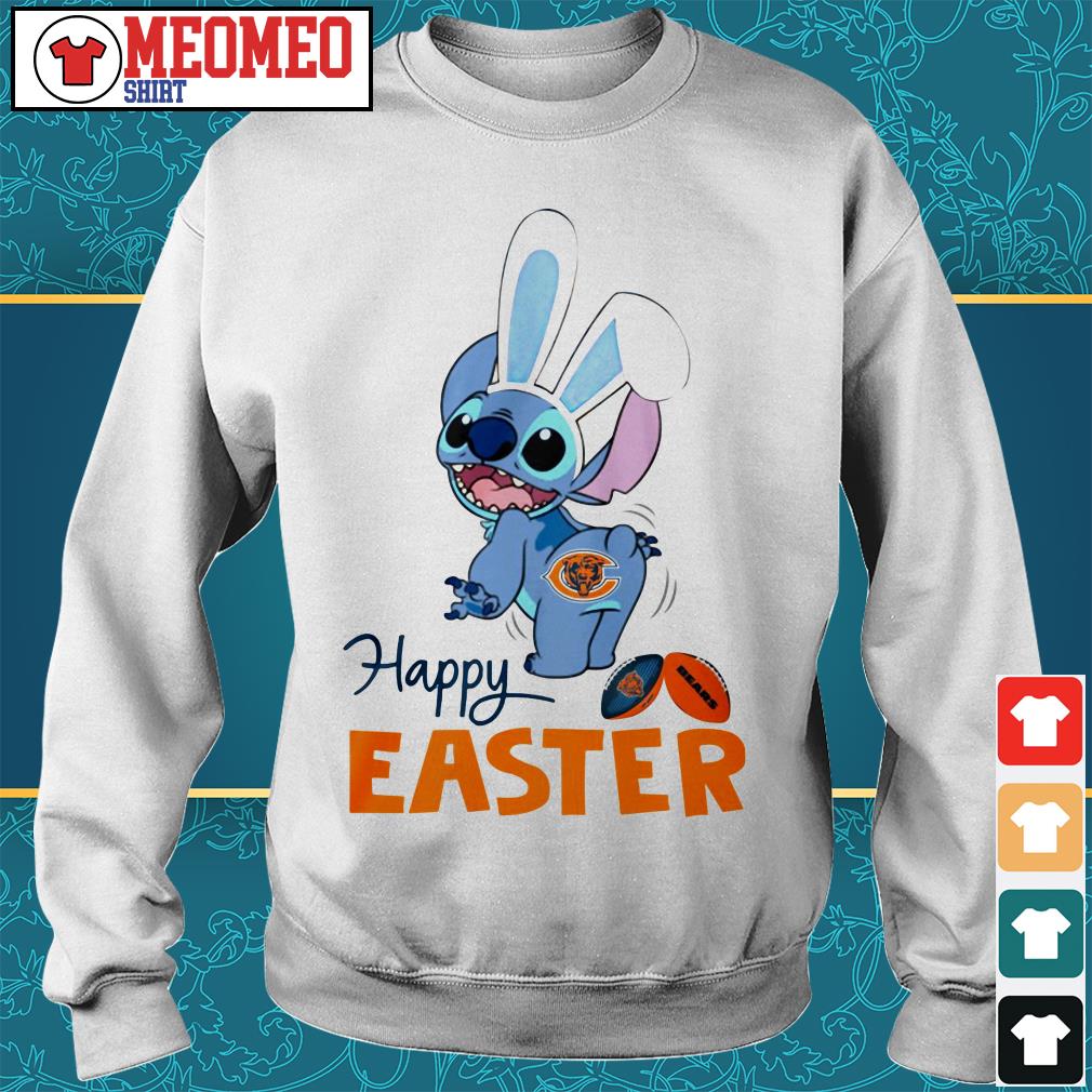 Stitch bunny Chicago Bears happy easter shirt, sweater and hoodie